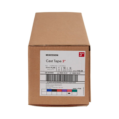 TAPE, CAST PNK LF 3"X4YDS (10RL/BX)