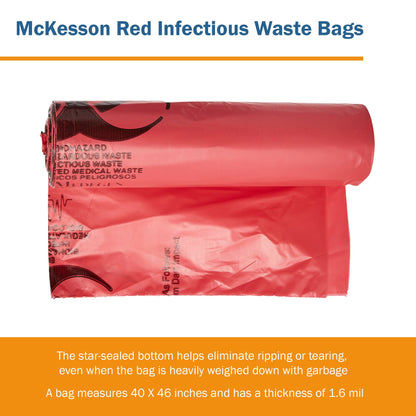 BAG, BIOHAZ HD LLDPE RED 40X461.6MIL (100/CS)
