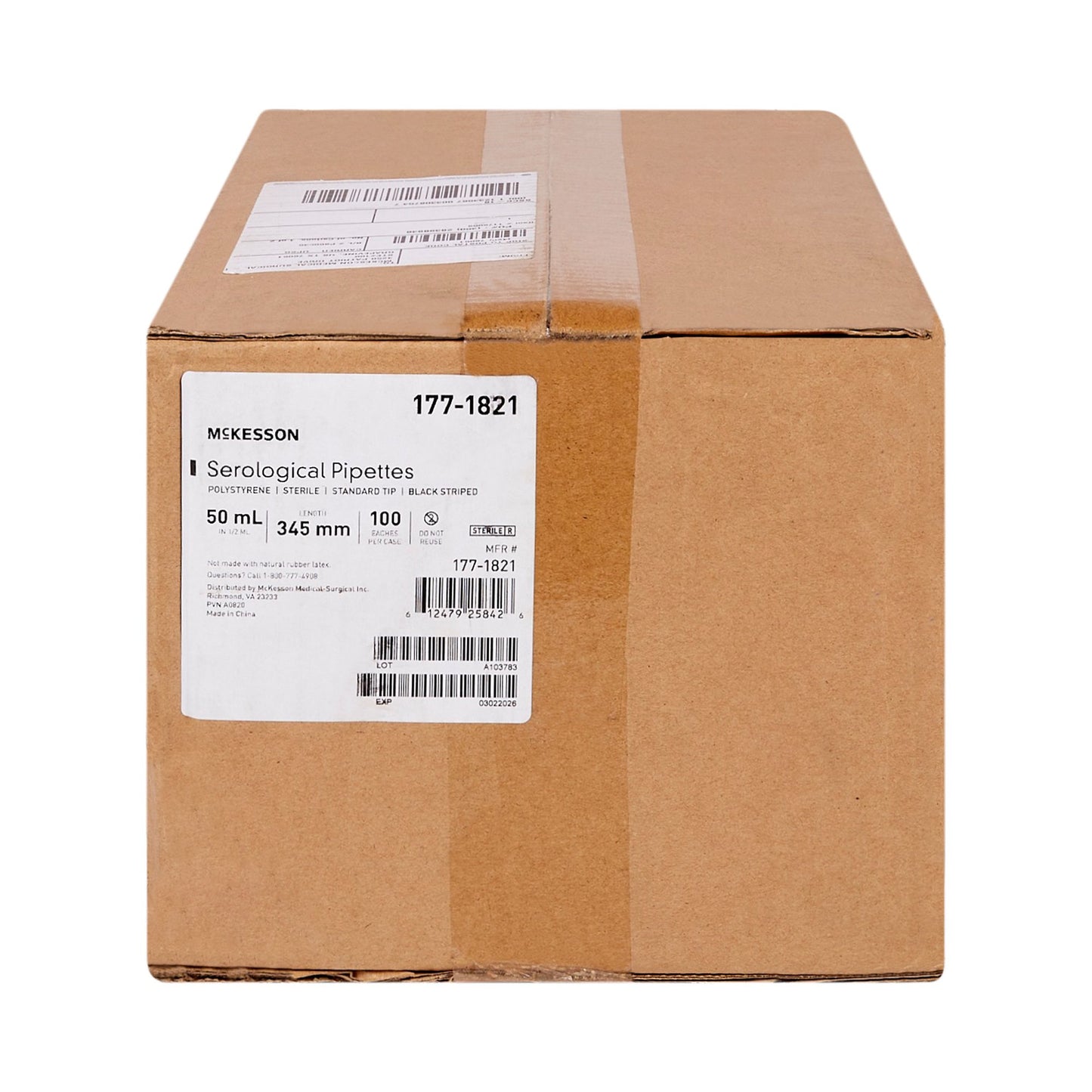 PIPETTE, SEROLOGICAL STD TIP STR BLK BAND 50ML (100/CS)