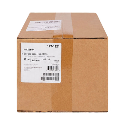 PIPETTE, SEROLOGICAL STD TIP STR BLK BAND 50ML (100/CS)