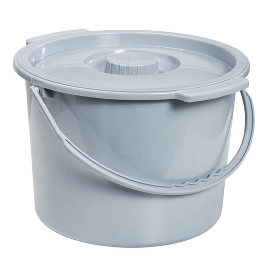 BUCKET, W/HNDL/CVR F/COMMODE 12QT (12/CS)