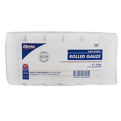 GAUZE, ROLLED N/S 2" 2PLY (12RL/BG 8BG/CS)