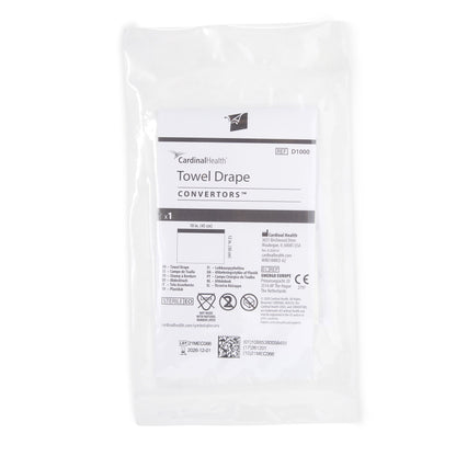 DRAPE, SURG TOWEL ADH PLAS SM 12"X18" (10/BX 1BX/CS)