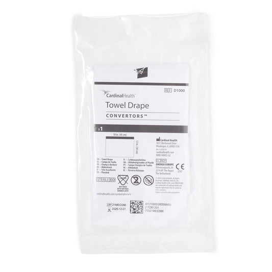 DRAPE, SURG TOWEL ADH PLAS SM 12"X18" (10/BX 1BX/CS)
