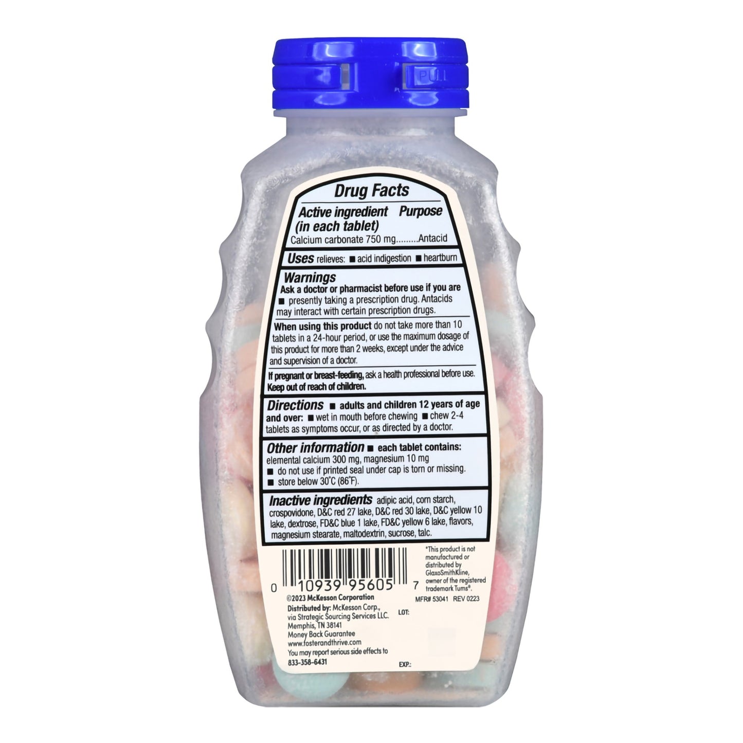 ANTACID, TAB CHEW FT CALCIUM ASTDFLAVOR 750MG (96/BT)