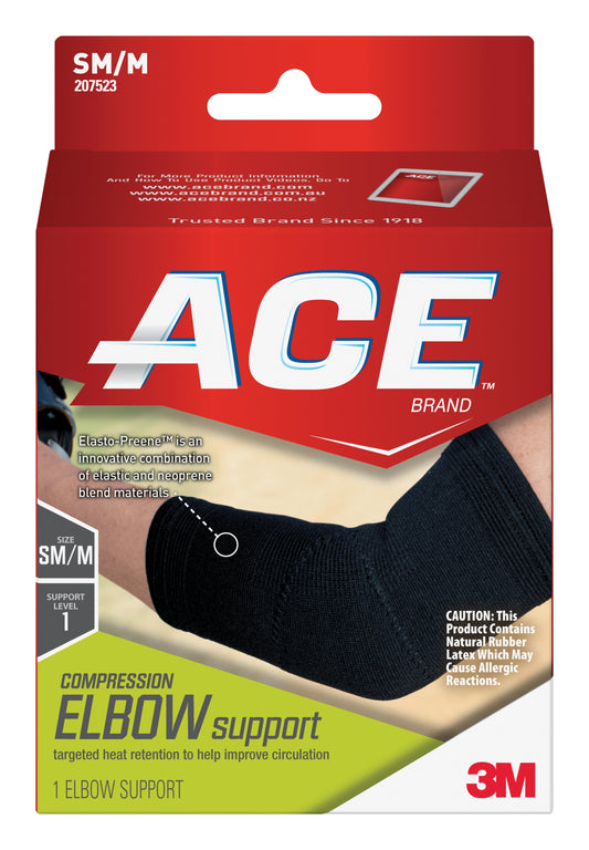 ELBOW SUPPORT, ACE ELASTO-PREENE SM/MED (12/BX)