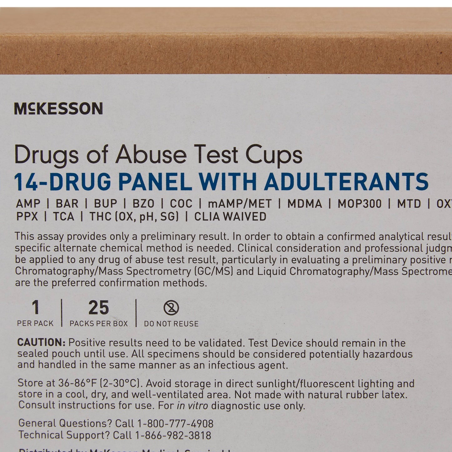 TEST KIT, DRUG SCREEN 14PANEL WAIVED (25EA/BX 4BX/CS)