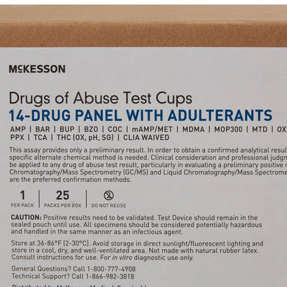 TEST KIT, DRUG SCREEN 14PANEL WAIVED (25EA/BX 4BX/CS)