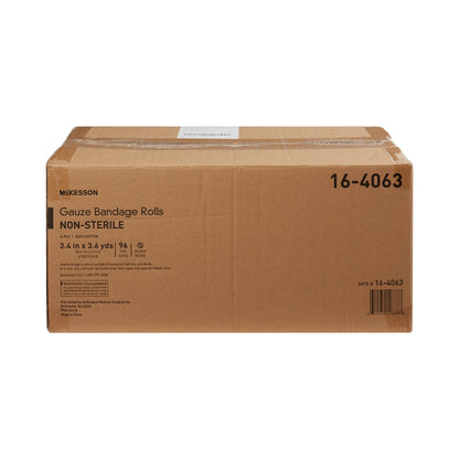 BANDAGE ROLL, GAUZE FLUFF N/S 3.4"X3.6YDS (96/CS)