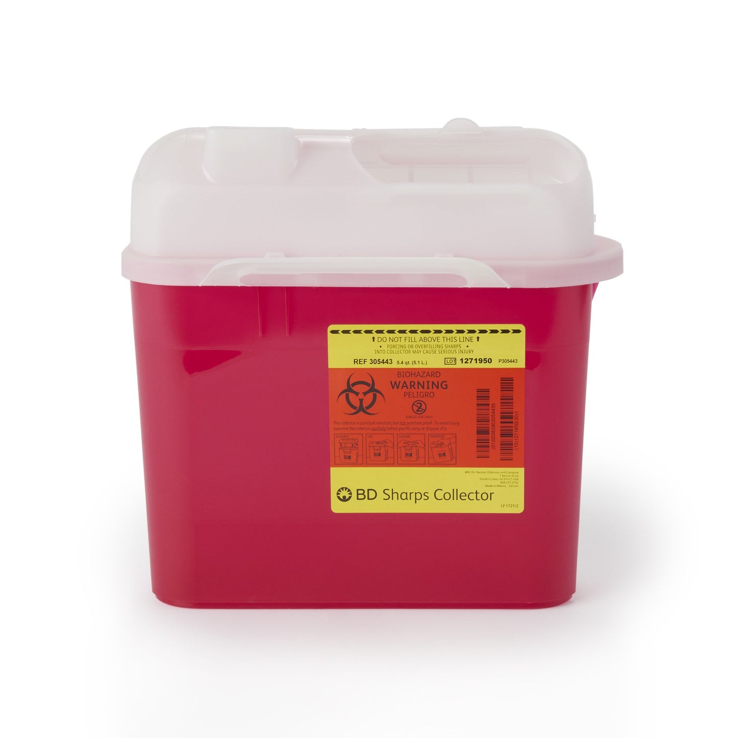 CONTAINER, SHARPS RED 5.4QT SIDE-ENTRY (20/CS)