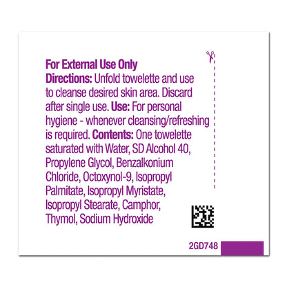 TOWELETTE, OB MOIST (100/BX 10BX/CS)