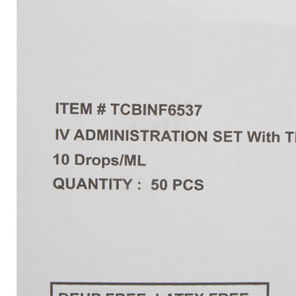 IV PUMP SET, 10DRP 3 NF PORTS 110" (50/BX)