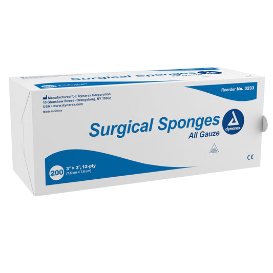 GAUZE, SPONGE N/S 3"X3" 12PLY (200/BX 20BX/CS)