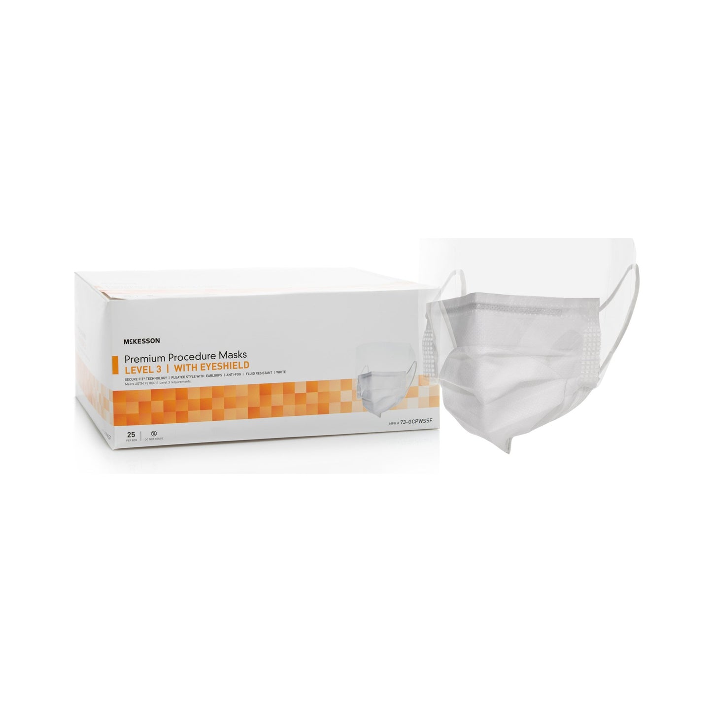 MASK, PROC W/EYESHLD LOOPS ASTM3 ANTIFOG (25/BX 4BX/CS)