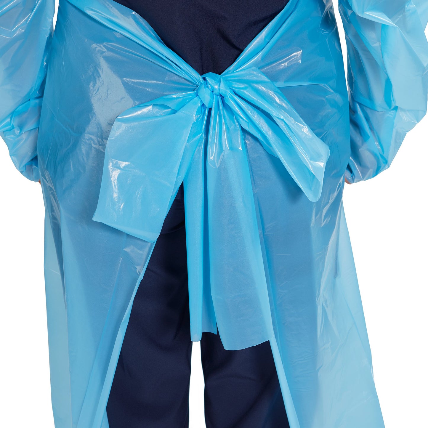 GOWN, PE/FILM NR W/THUMB LOOP CUFF/OPN BCK XLG (15/BX 5BX/CS