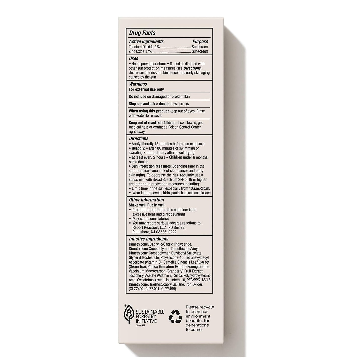 SUNSCREEN, CREAM MINERAL SPF503.4OZ (6/PK 8PK/CS)