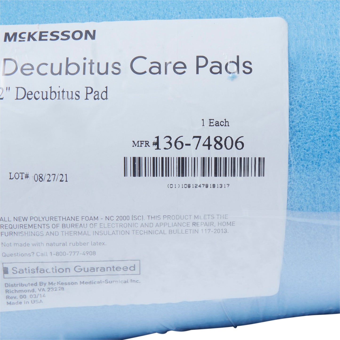 PAD, DECUB 33X72X2" (18/CS)