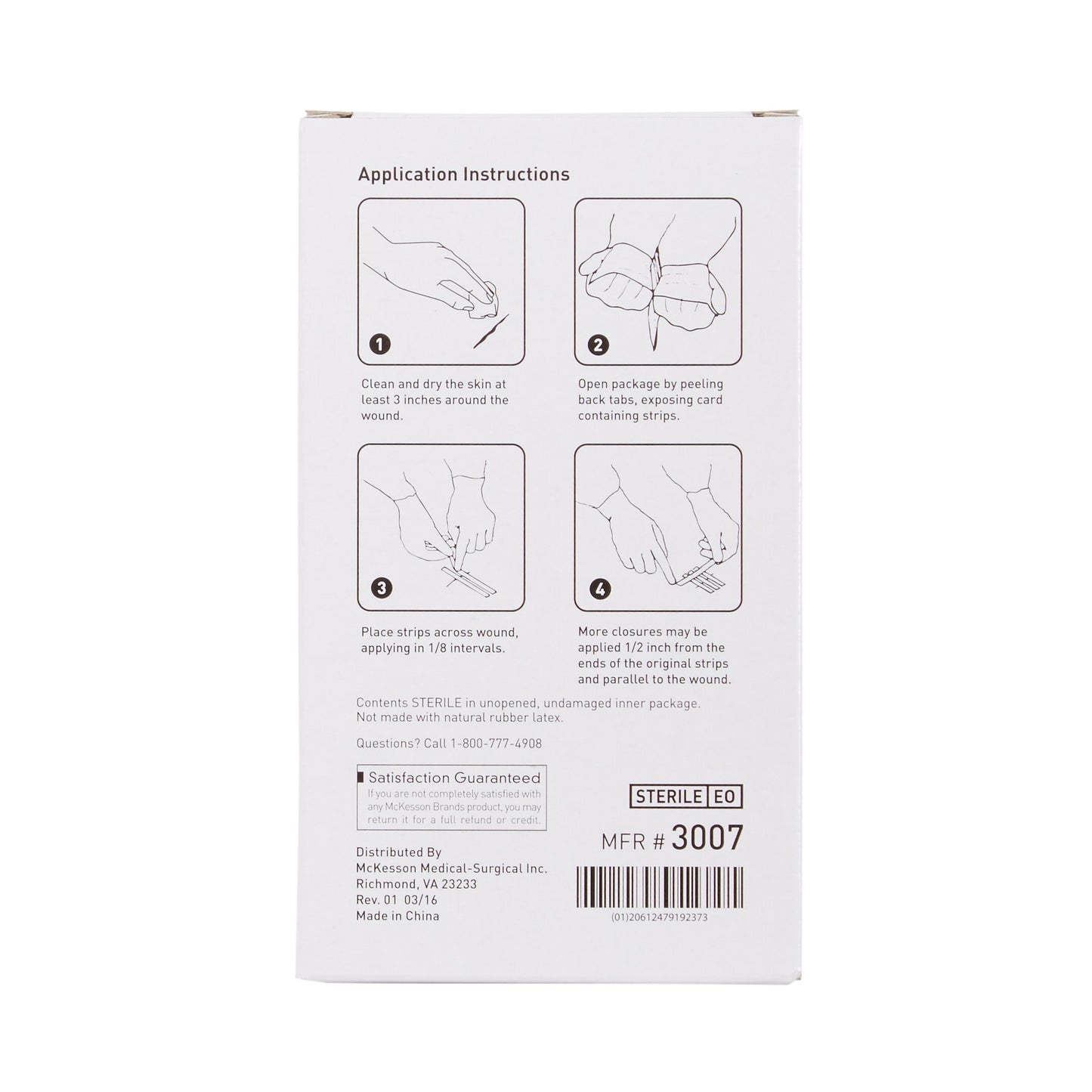 CLOSURE, SKIN REINF LF 1/4X3" (3/PK 50PK/BX 4BX/CS)
