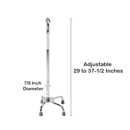 CANE, QUAD/LG BASE ALUM CHROME(4/CS)
