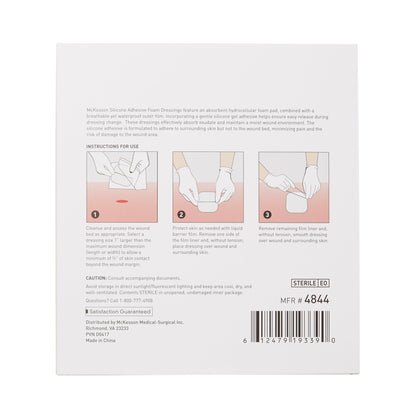 FOAM, ADH SIL W/BORDER 6"X6" (10/BX 20BX/CS)