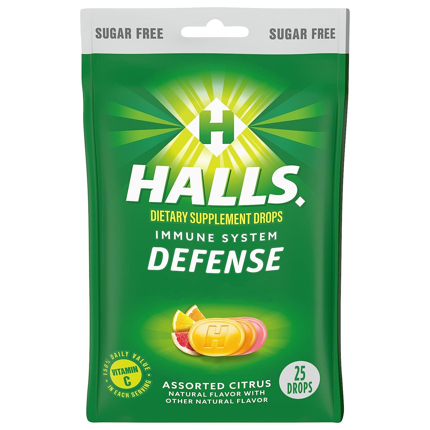 HALLS DEFENSE, DRP SUG/FREE CITRUS (25/BG)