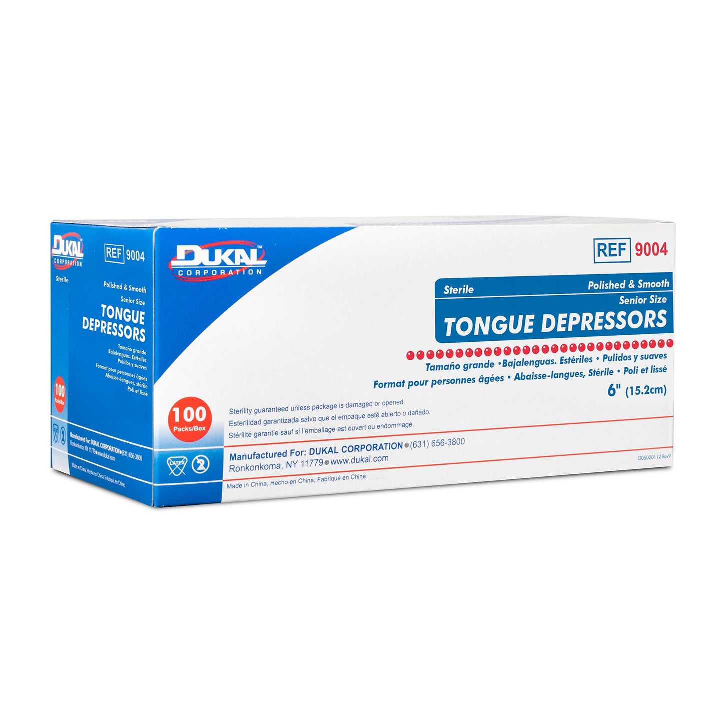 DEPRESSOR, TONGUE STR 6" (1/PK100PK/BX 10BX/CS)