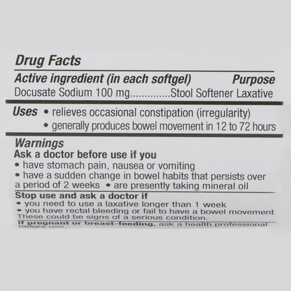 LAX DSS, SOFT GEL 100MG (200/BT 12BT/CS)