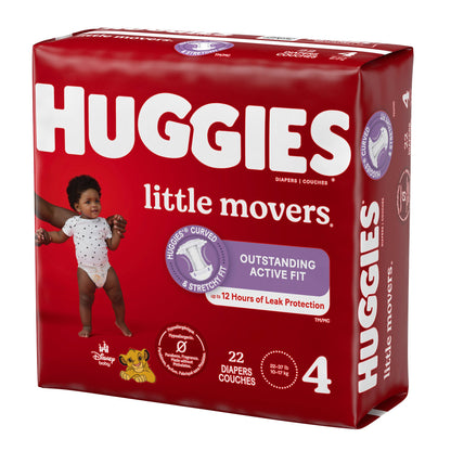 DIAPER, HUGGIES LITTLE MOVERS JUMBO SZ4 (22/PK 4PK/CS)