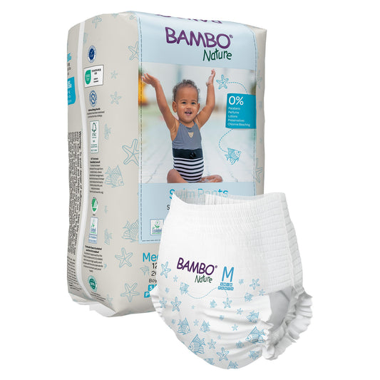 PANT, SWIM BAMBO NATURE DISP PED MED 26+LB (12/PK 10PK/CS)