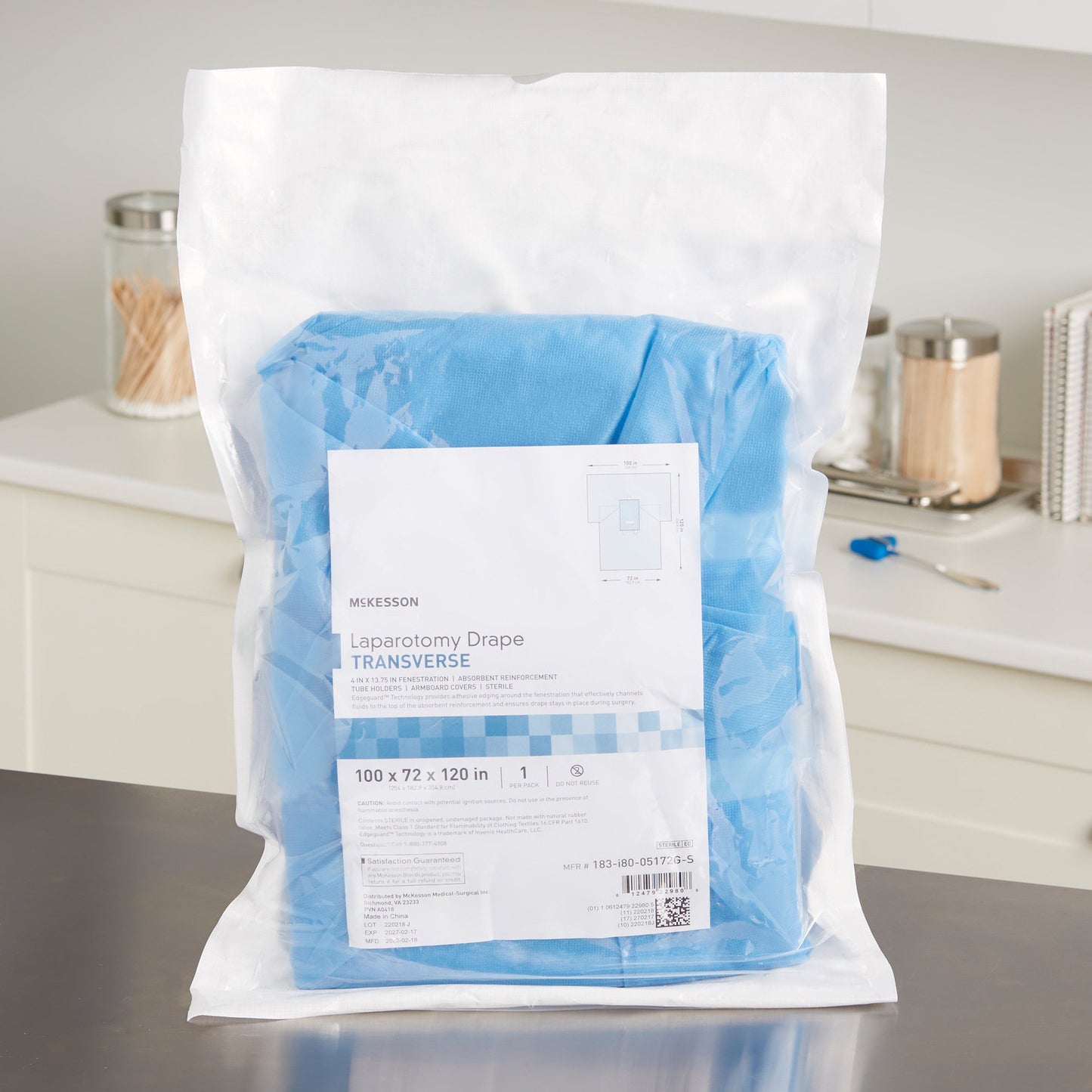 DRAPE, SURG TRANSVERSE LAPAROTOMY STR 100"X72"X120" (14/CS)