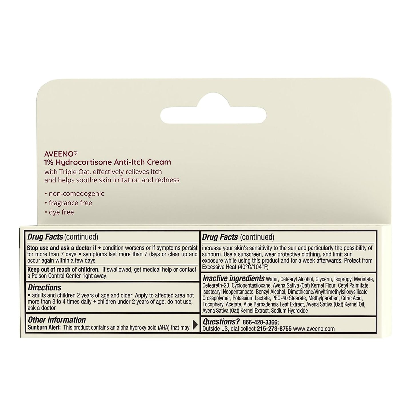 AVEENO, CRM NAT HYDROCORTISONEANTI-ITCH 1OZ