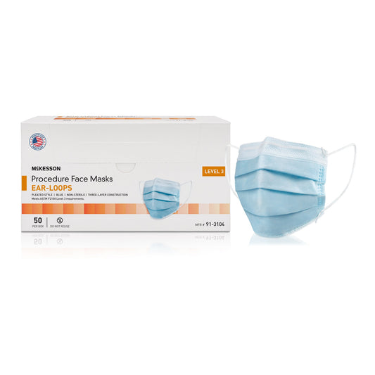 MASK, PROC LOOPS ASTM3 BLU (50/BX 10BX/CS)