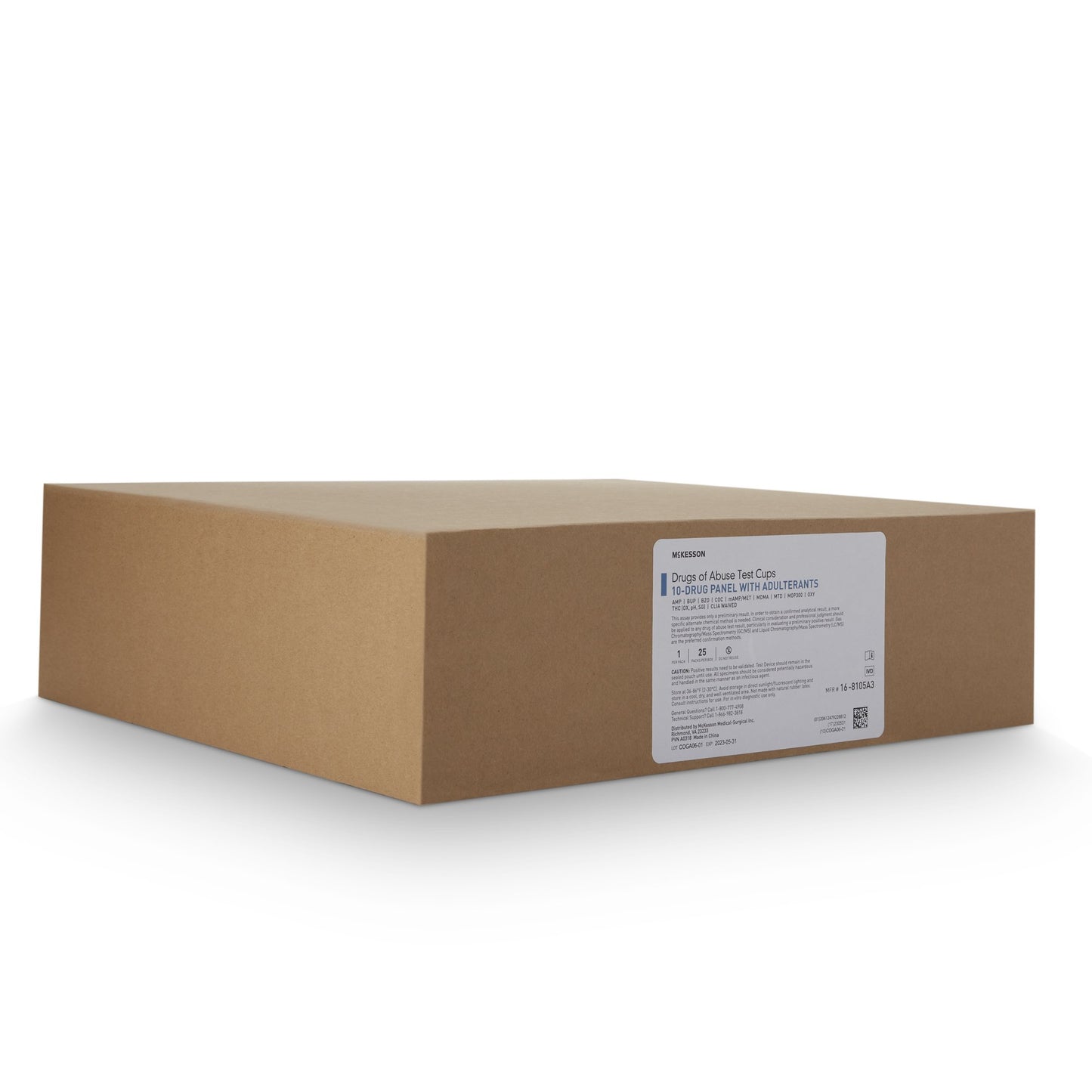 TEST KIT, DRUG SCREEN 10PANEL CUP CLIA WAIVED (25/BX 4BX/CS)