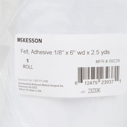 FELT, ORTHOPAEDIC ADH WHT 1/8"6"X2 1/2YDS (10RL/CS)
