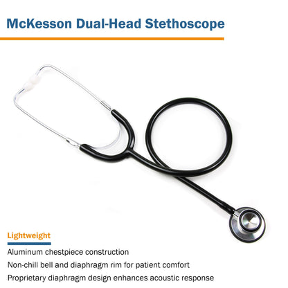STETHOSCOPE, DUAL HEAD BLK (10/BX 5BX/CS)