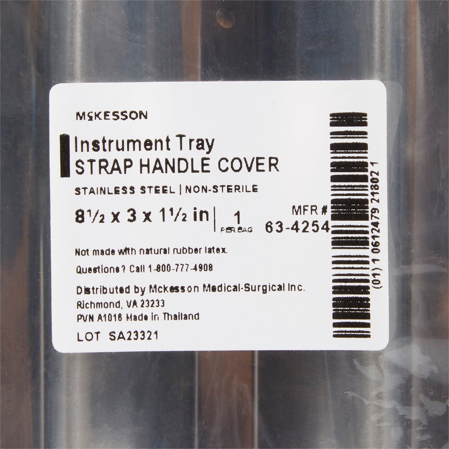 INSTRUMENT TRAY, W/STRAP HND LCVR LF 8.5"X3"X1.5" (6/BX)