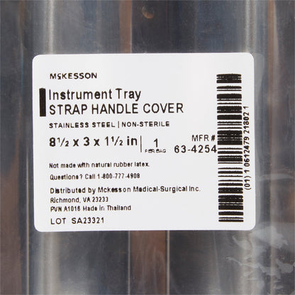 INSTRUMENT TRAY, W/STRAP HND LCVR LF 8.5"X3"X1.5" (6/BX)