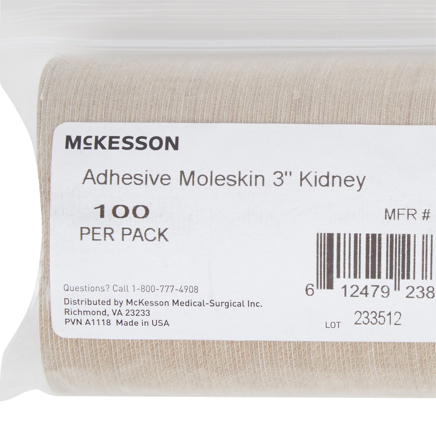 ADH MOLESKIN 3" KIDNEY (100/PK10PK/CS)