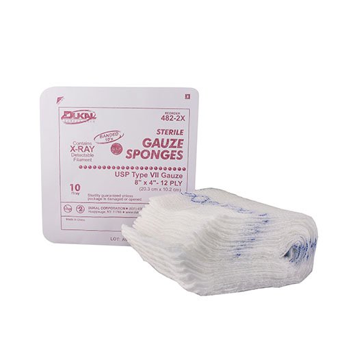 SPONGE, RAYTEC 12PLY 8"X4" (10/TR 48/TR/CS)