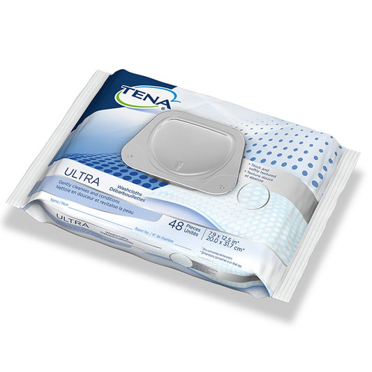 WASHCLOTH, WET ULTRA TENA DISP(48/PK 12PK/CS) SCAPER