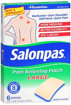 SALONPAS PAIN PATCH LG 3X5 (6/BX)