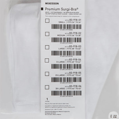 SUPPORT, SURGI-BRA BREAST COTTON WHT XLG LF