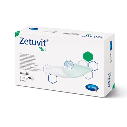 DRESSING, WOUND ZETUVIT PLUS W/SAP 4"X8" (10/BX)