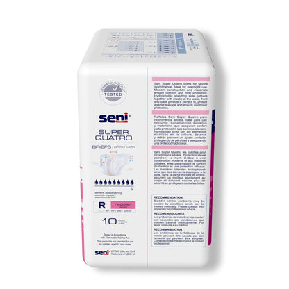 BRIEF, INCONT SENI SUPER QUATRO REG 40"-50" (10/PK 4PK/CS)