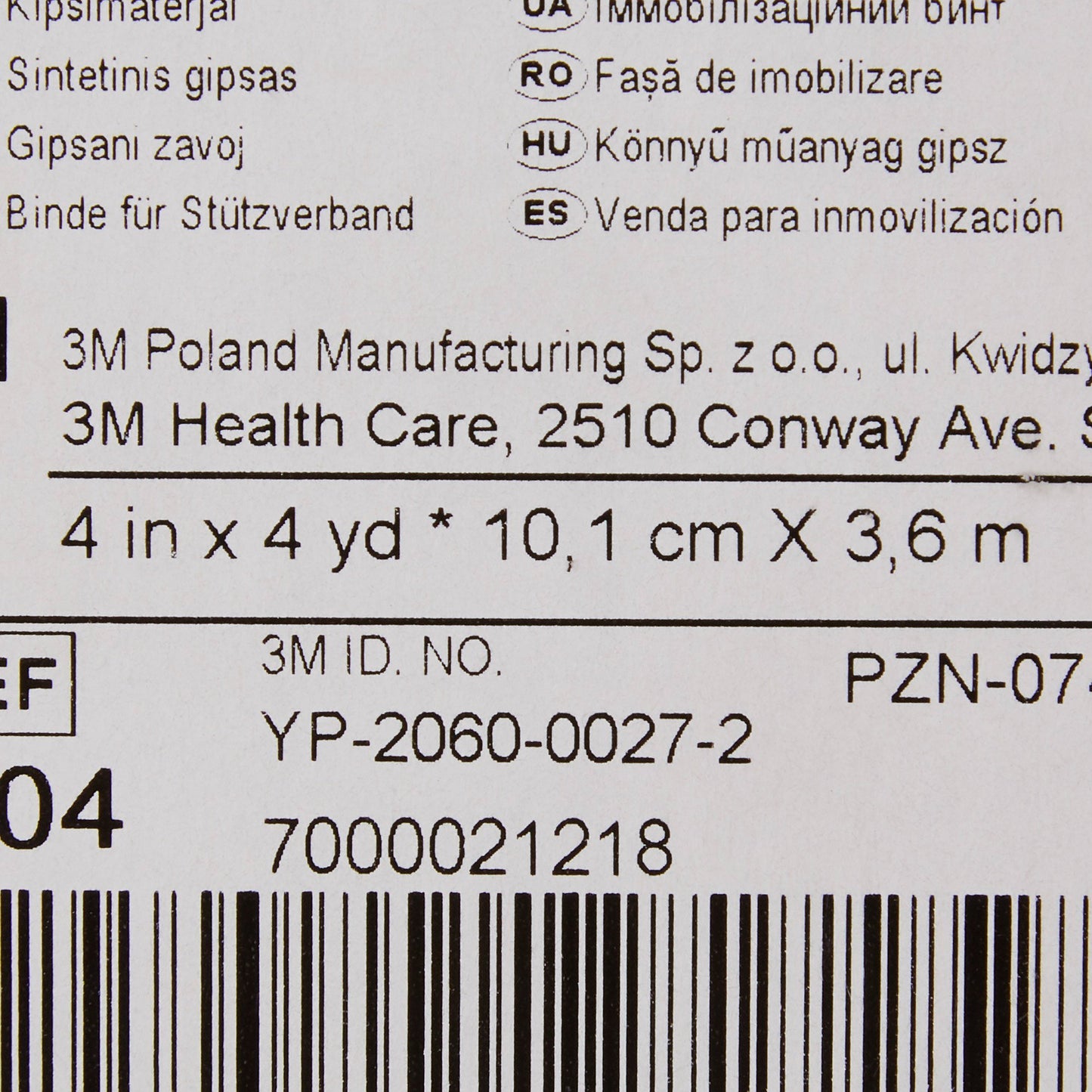 TAPE, CAST SCOTCHCAST 4"X4YDS WHT (10RL/BX)