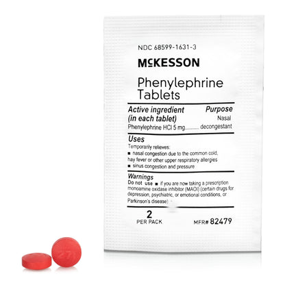 PHENYLEPHRINE, TAB 5MG 250X2 (250/BX 12BX/CS)