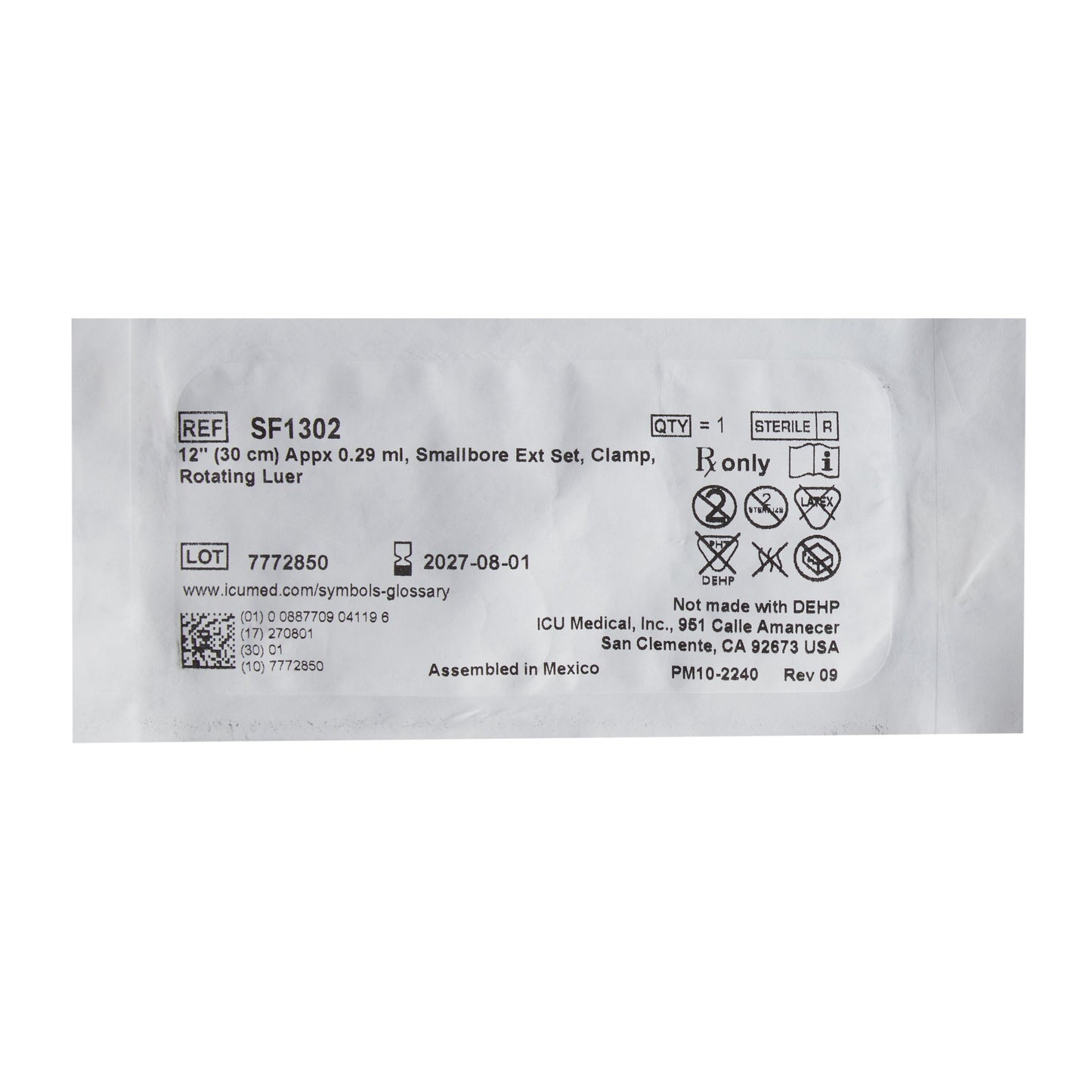 EXTENSION SET, SM BORE RRL 12"(50/CS)