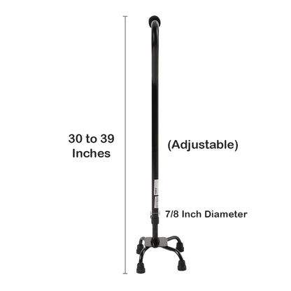 CANE, QUAD/SM BASE ALUM BLK (4/CS)