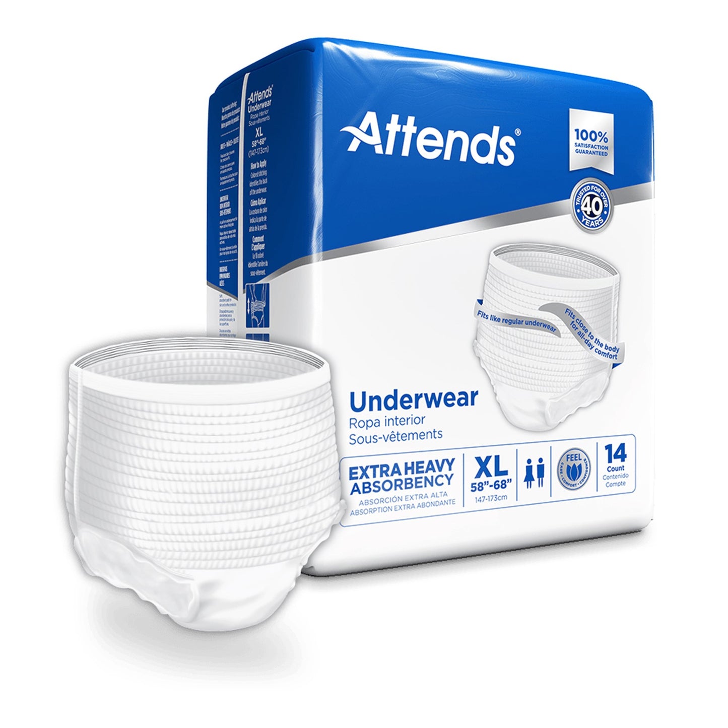 UNDERWEAR, CARE XLG (14/BG 4BG/CS)