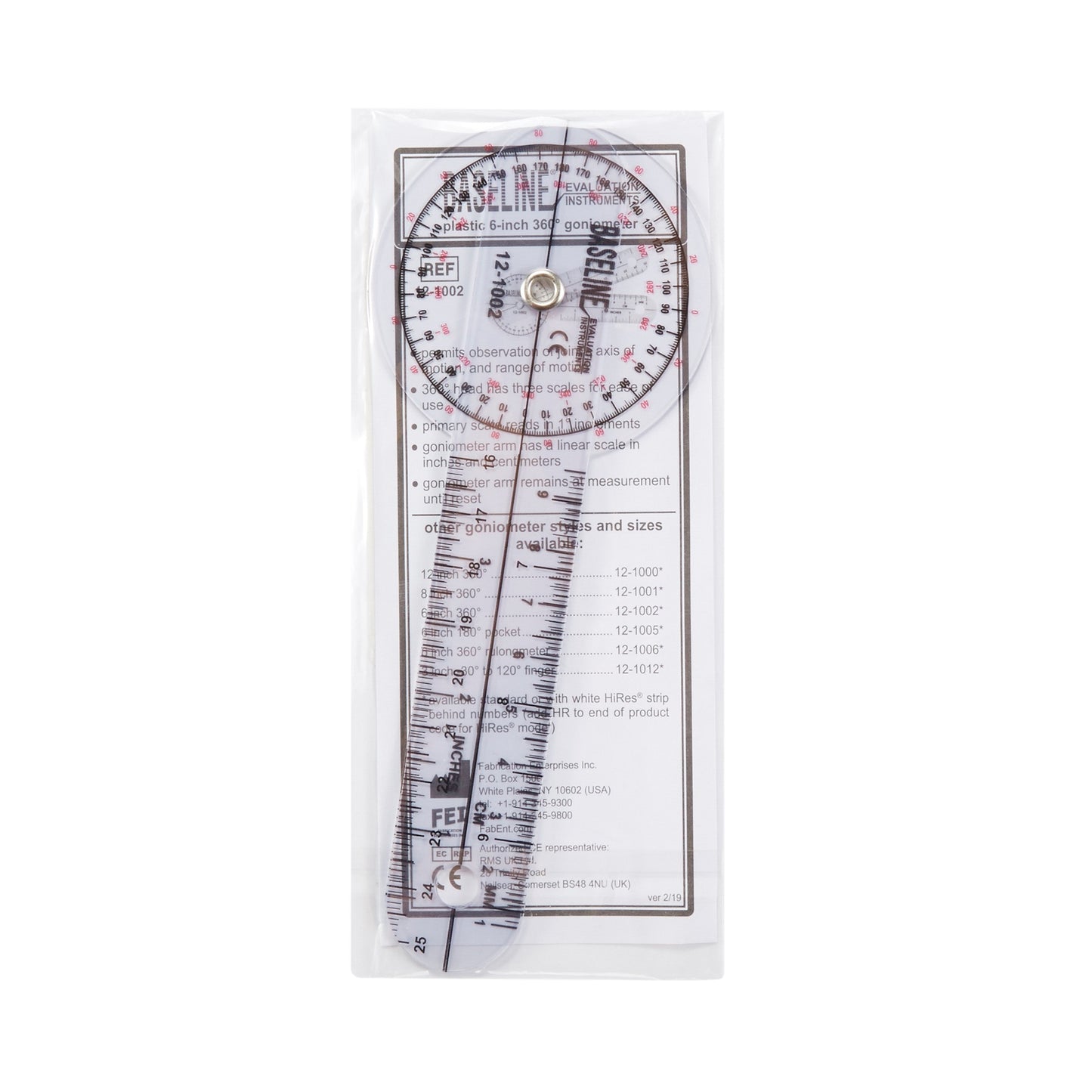GONIOMETER, ISOM 360DEGREES PLAS CLR 6"